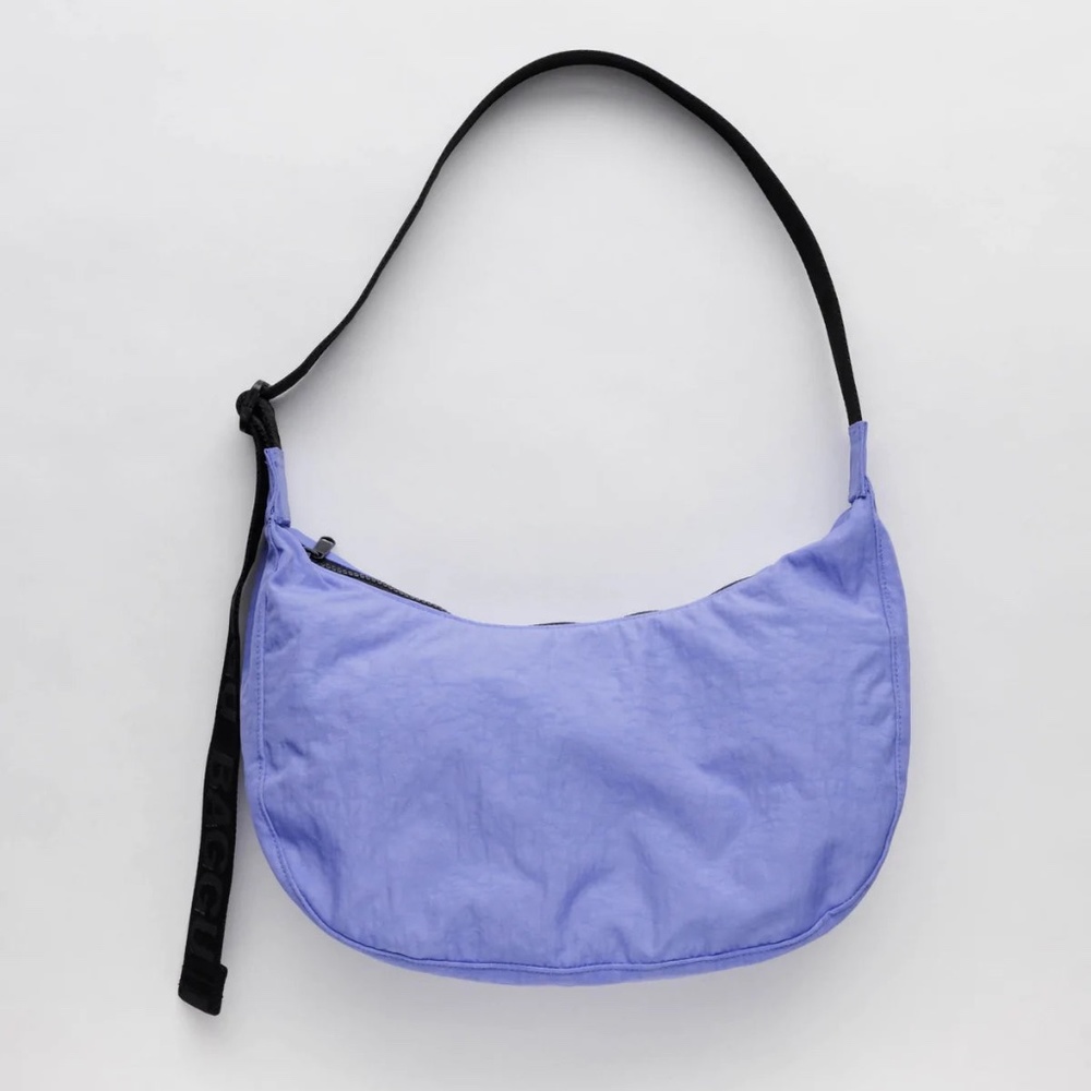 Medium Nylon Crescent Bag in Bluebell Color